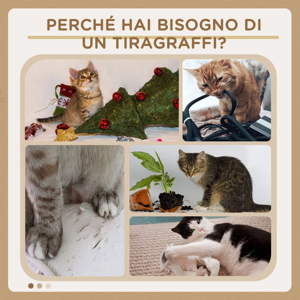 Tiragraffi per Gatti con Cuccia e Lettino ¨C Zephmum ¨C Beige 136 cm