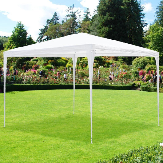 Gazebo Giardino 3x3 mt in Metallo Telo Impermeabile Bianco Terrazzo Stand Fiera
