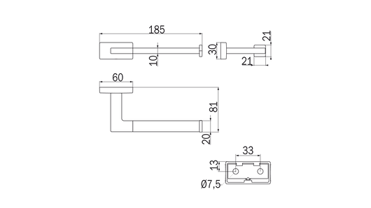 Portarotolo destro Inda serie Lea Finitura:: Nickel Spazzolato