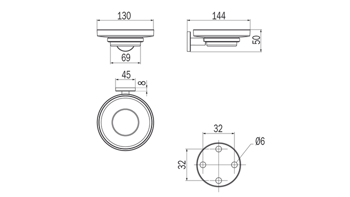 Portasapone a parete con bacinella serie One - Inda Finitura:: Oro Rosa