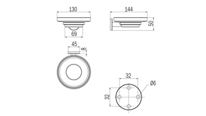 Portasapone a parete con bacinella serie One - Inda Finitura:: Cromo