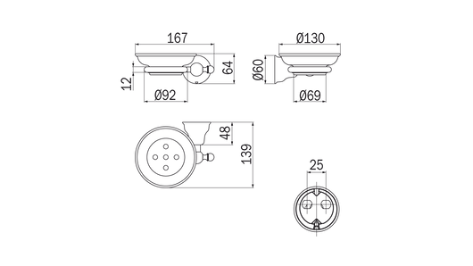 Portasapone a parete cromo Raffaella - Inda