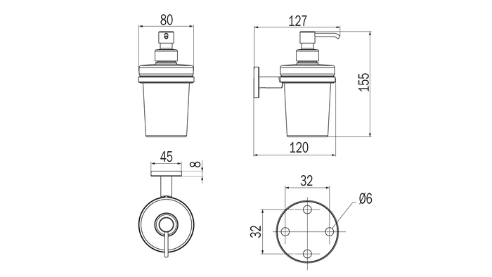 Spandisapone a parete One - Inda Finitura:: Cromo
