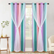 Tende a oscuramento 2 pannelli - oscuranti - ombreggiatura arcobaleno - stellare - camera da bambino - B 133 x 160 cm - tende
