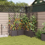 Vasi da Giardino con Sistema di Irrigazione 5 pezzi Marrone