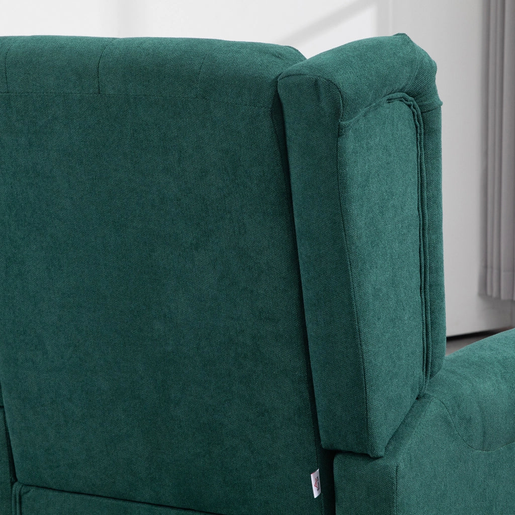 Poltrona capitonnata con braccioli e gambe in legno ¨C zephmum ¨C verde 74x86x102 cm