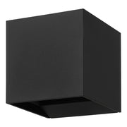 Applique Esterno Contemporanea Calpino 3 Alluminio Nero Vetro Bianco Led