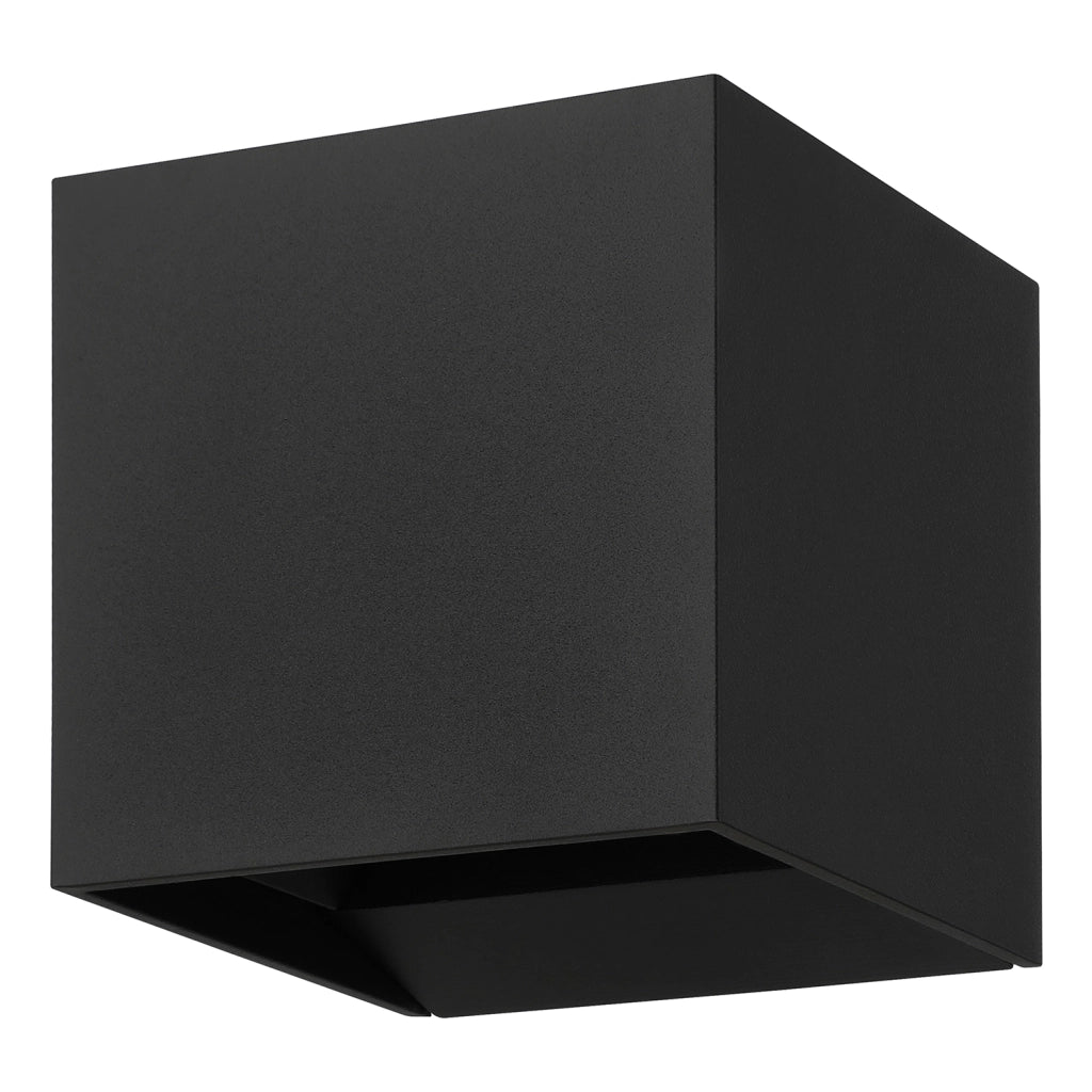 Applique Esterno Contemporanea Calpino 3 Alluminio Nero Vetro Bianco Led