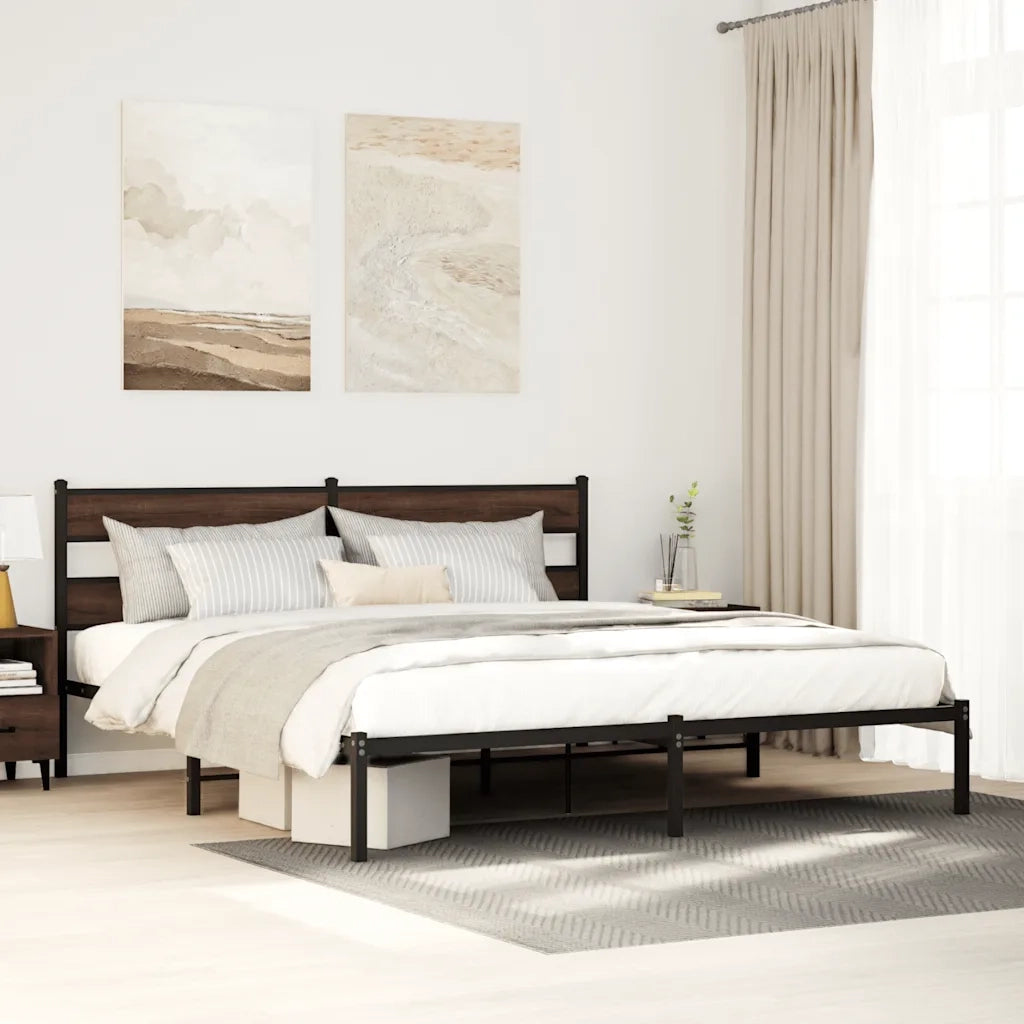 Giroletto senza Materasso con Testiera Rovere Marrone 190x200cm