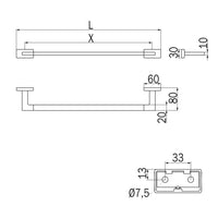 Portasalviette da parete serie Lea - Inda Misure:: 60 cm, Finitura:: Cromo