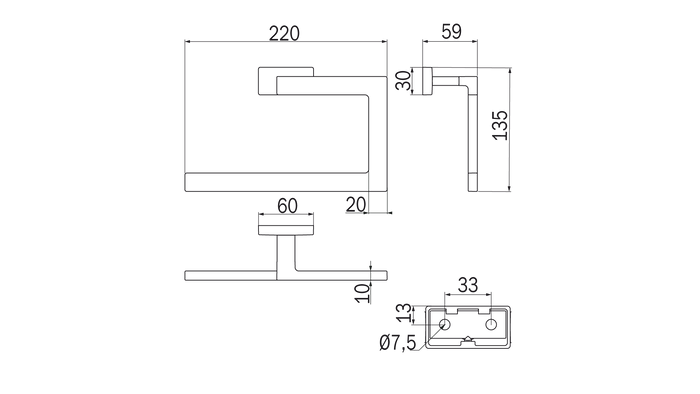 Portasalviette ad anello serie Lea - Inda Finitura:: Nero Opaco