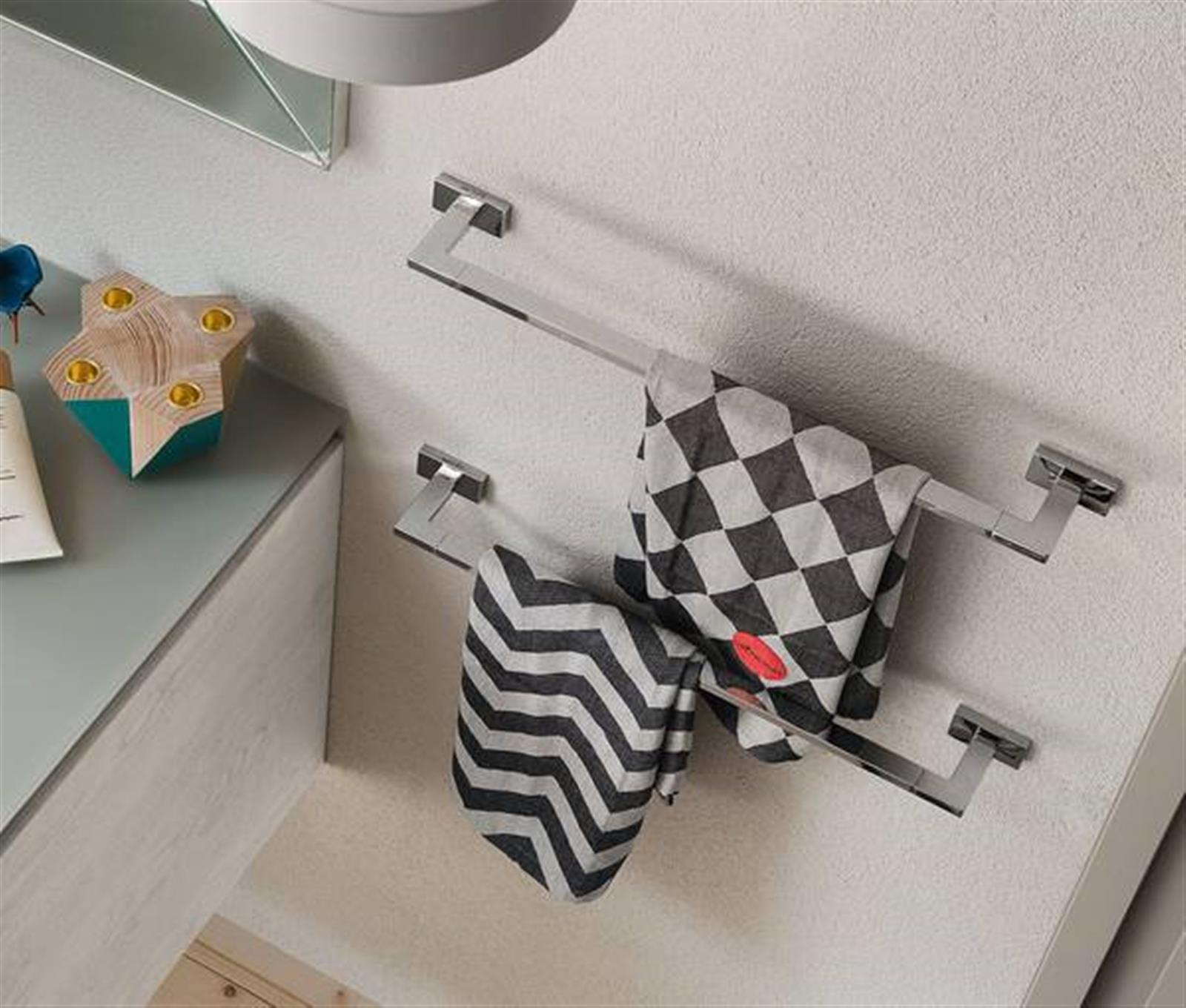 Portasalviette da parete serie Lea - Inda Misure:: 60 cm, Finitura:: Cromo