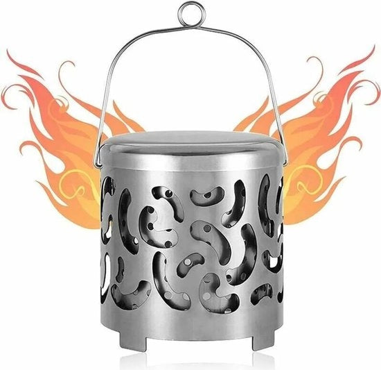 Elemento di riscaldamento miniaturizzato in acciaio inossidabile per esterno, riscaldamento per campeggio per autunno/inverno, calzatura portatile multifunzionale per il riscaldamento, riscaldamento per veicoli a gas per attività all'aperto e passeggiate.