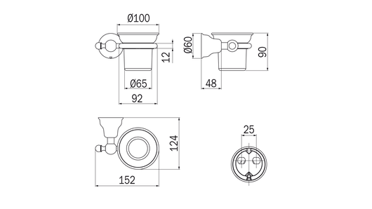 Portabicchiere a parete cromo Raffaella - Inda