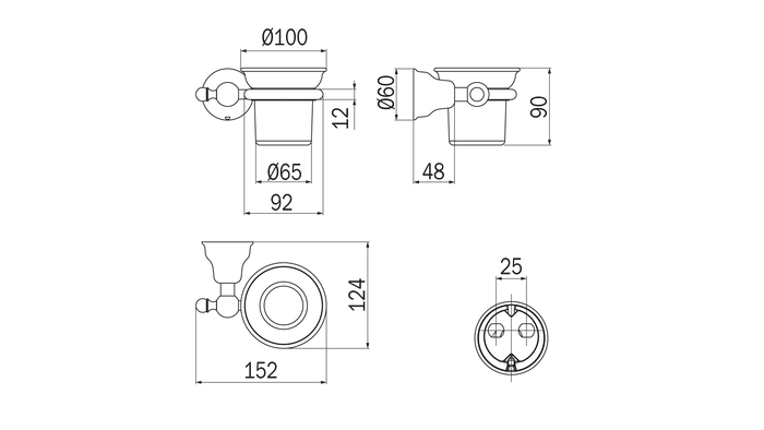 Portabicchiere a parete cromo Raffaella - Inda