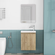Set mobile bagno sospeso bianco con lavabo integrato e specchio LED