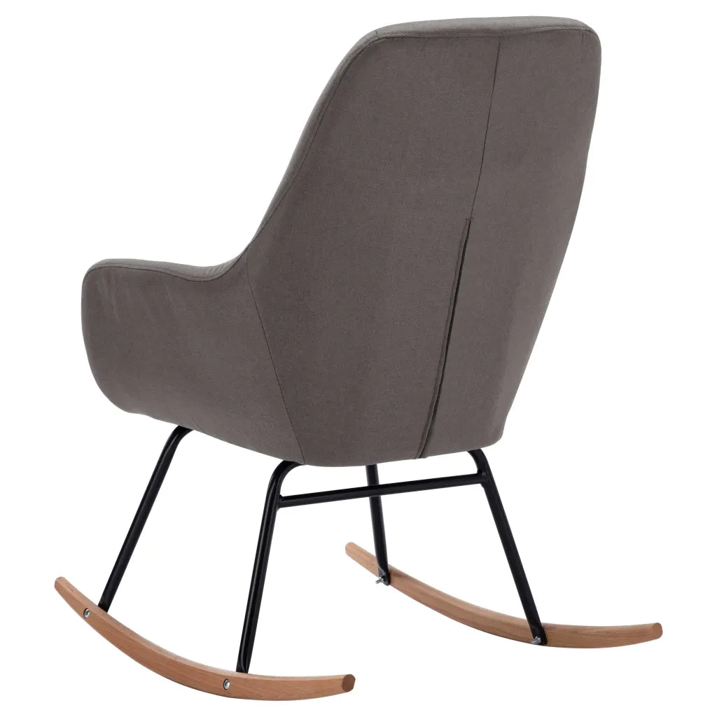 Sedia a Dondolo Grigio Chiaro in Tessuto CFW8119089