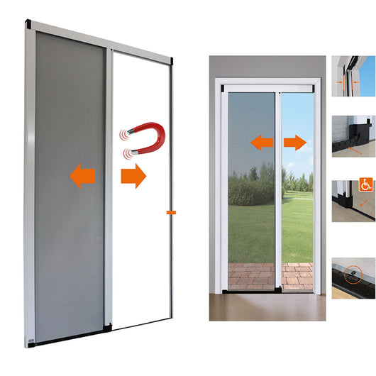 Zanzariera a Rullo con Calamita per Porte Apertura Laterale Tanke Colore: Marrone Ral 8017