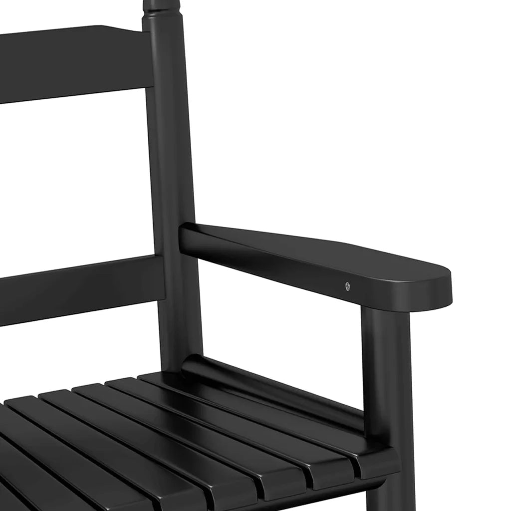 vidaXL Sedie a Dondolo per Bambini 2 pz Nere Legno Massello di Pioppo