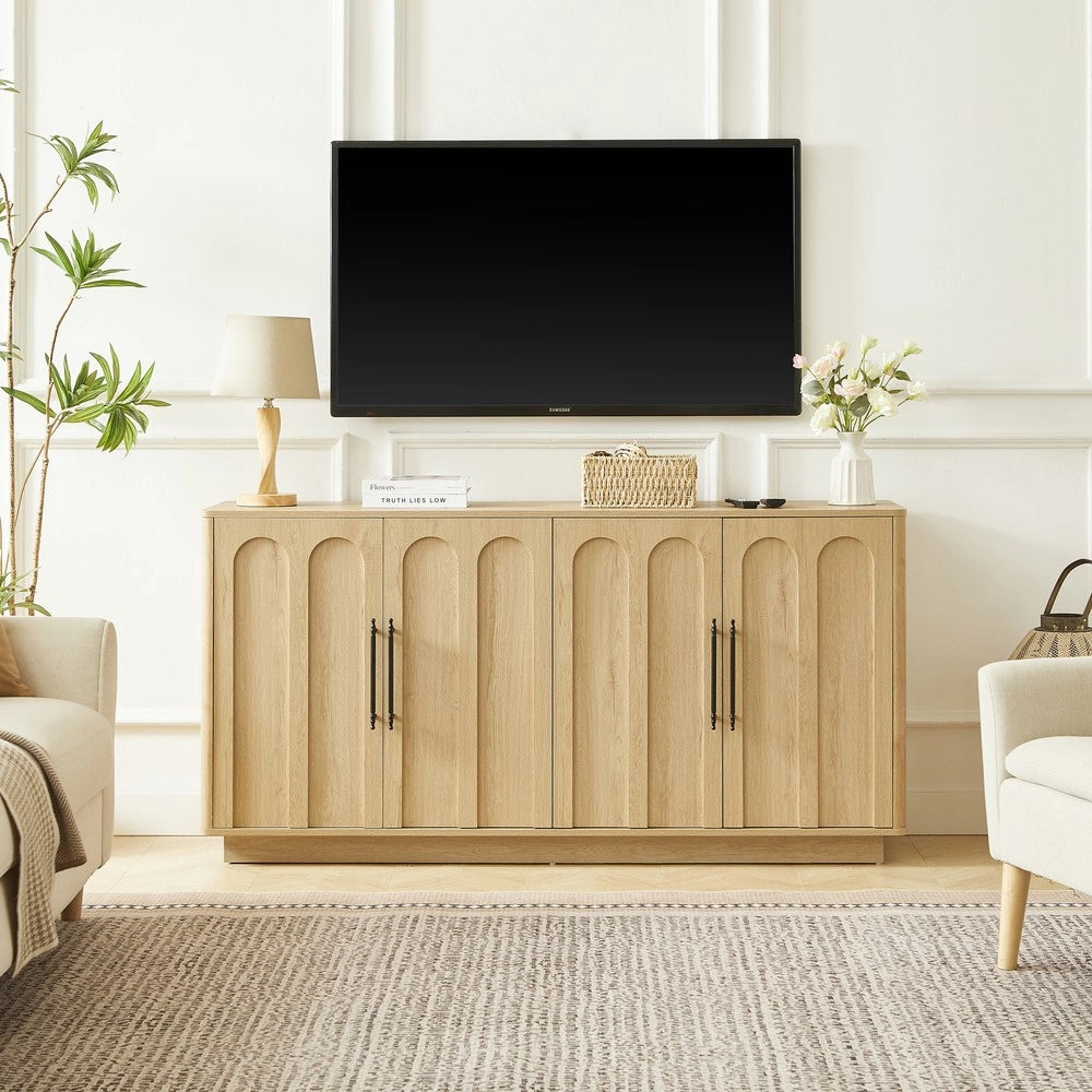 Credenza con 4 Ante ¨C MINIMAL ¨C Legno, Soft-Close, 160cm, Soggiorno