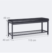 Panca portascarpe aperta materiale sintetico supporto in rete metallica 115 cm nero 13_0000367_2