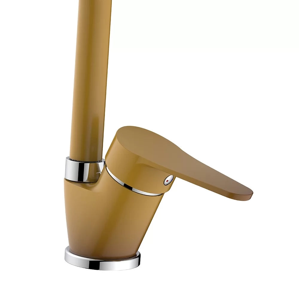 Miscelatore lavello bocca alta finitura terra di Francia con risparmio acqua – Serie Allen