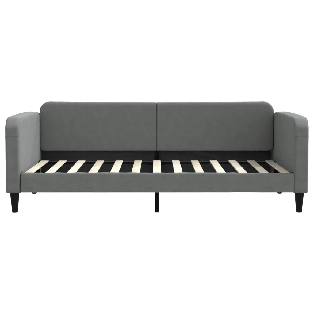 Divano Letto Estraibile Cassetti Grigio Scuro 90x200cm Tessuto