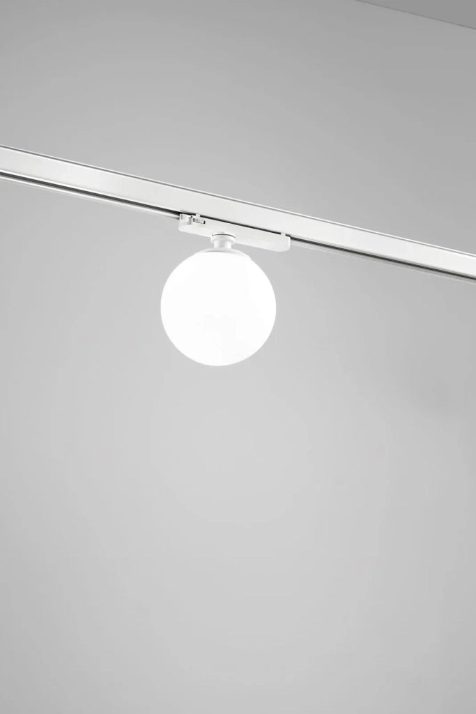 Plafoniera in vetro opale bianco Binario LED 15W 3000K CRI?82 220-240V  1050Lm d.15cm doppia emissione