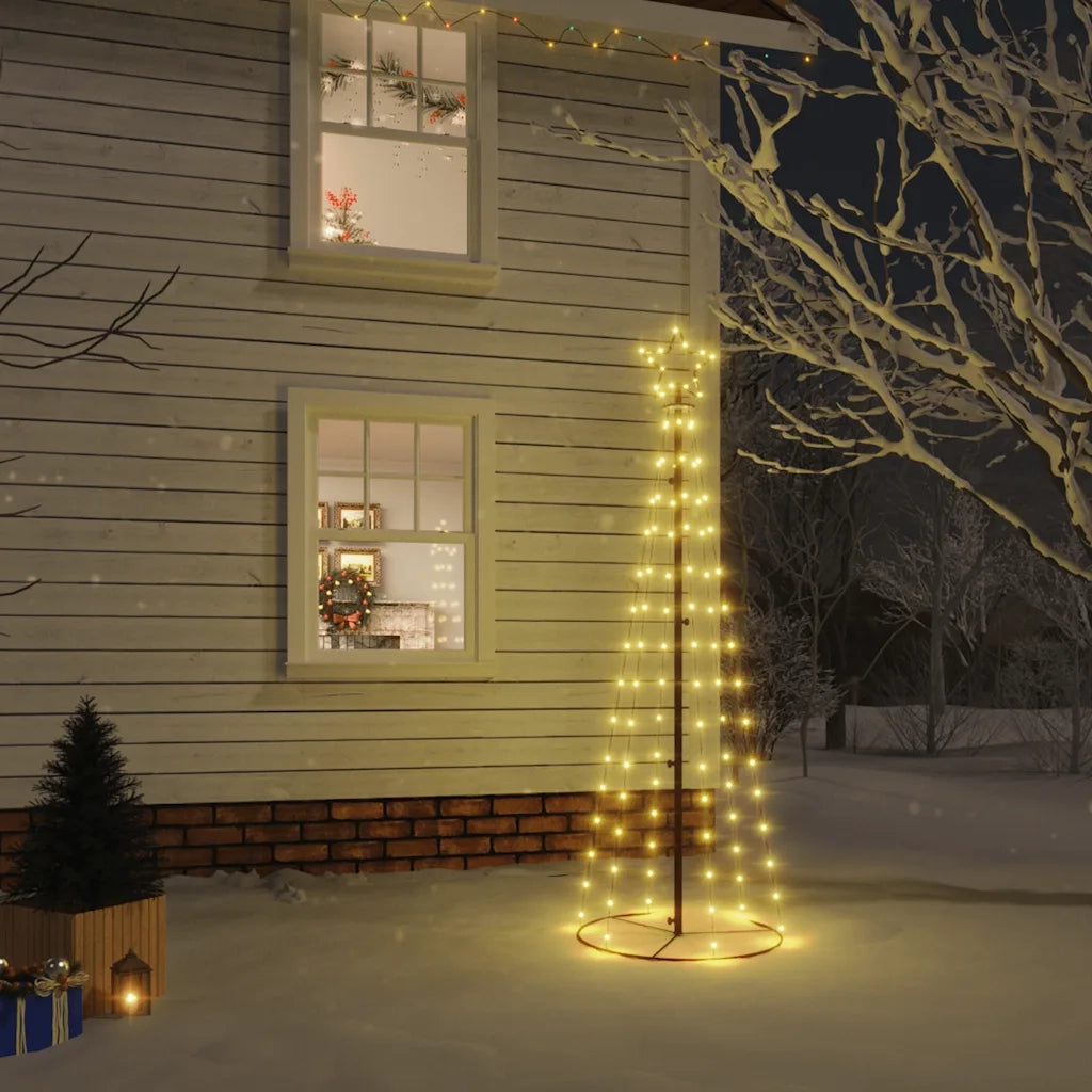 Albero di Natale | Decorazioni natalizie a Cono Bianco Caldo 108 LED 70x180 cm