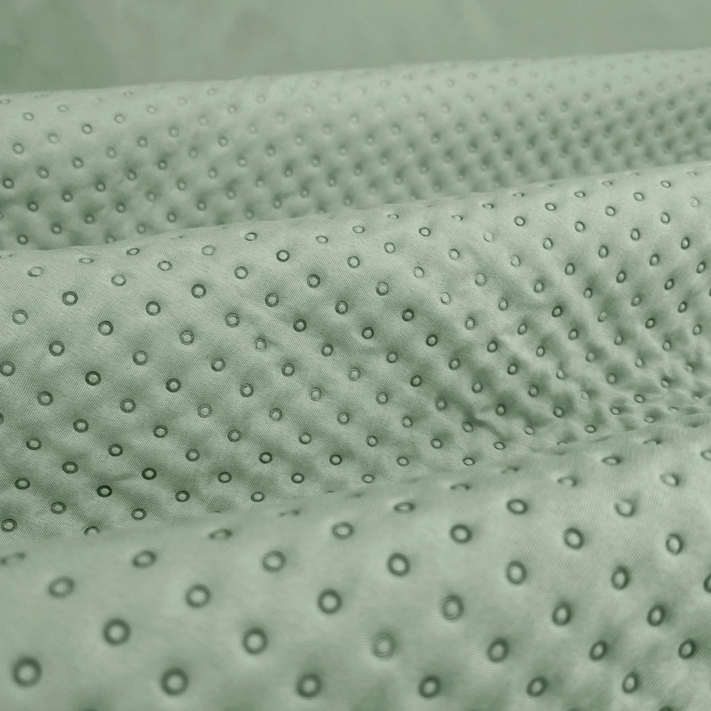 Trapuntino Matrimoniale Elegante Copriletto Con Balza Applicata Trapuntatura Pinsonic Tinta Unita Due Piazze Coperta Letto Leggera Primavera Estate Trapunta  Salvia