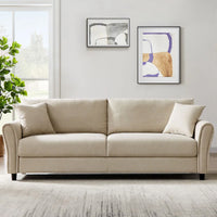 Divano 3 Posti con Rivestimento in Tessuto Beige Premium Sofa Relax 212x75x87 cm