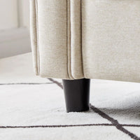 Divano 3 Posti con Rivestimento in Tessuto Beige Premium Sofa Relax 212x75x87 cm