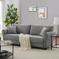 Divano 3 Posti con Rivestimento Tessuto Grigio Chiaro Premium Sofa 212x75x87 cm