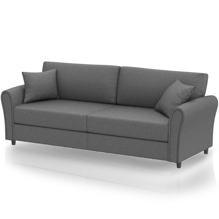 Divano 3 Posti con Rivestimento Tessuto Grigio Chiaro Premium Sofa 212x75x87 cm