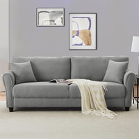 Divano 3 Posti con Rivestimento Tessuto Grigio Chiaro Premium Sofa 212x75x87 cm