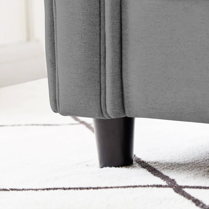 Divano 3 Posti con Rivestimento Tessuto Grigio Chiaro Premium Sofa 212x75x87 cm