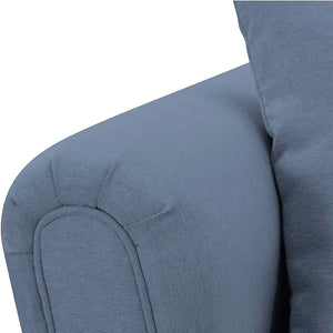 Divano 3 Posti con Rivestimento in Tessuto Blu Premium Sofa Relax 212x75x87 cm