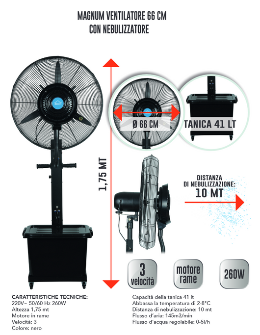 VENTILATORE NEBULIZZATORE MAGNUM VE1950