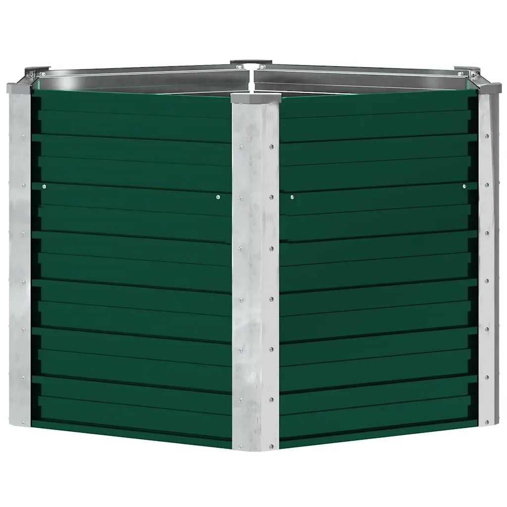 Letto Rialzato Giardino in Acciaio Zincato 129x129x77 cm Verde 44857