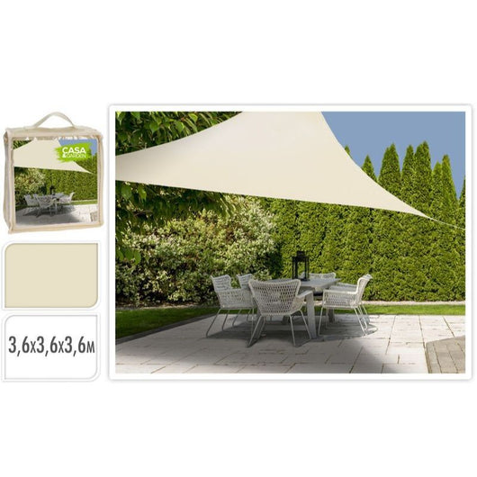 telo ombreggiante triangolare 3.6 x 3.6 x 3.6 beige