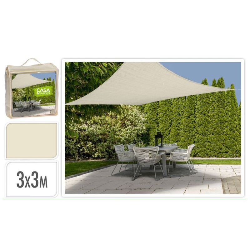 telo ombreggiante quadrato 3x3 beige