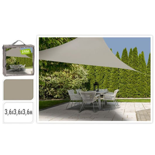 telo ombreggiante triangolare 3.6 x 3.6 x 3.6 tortora