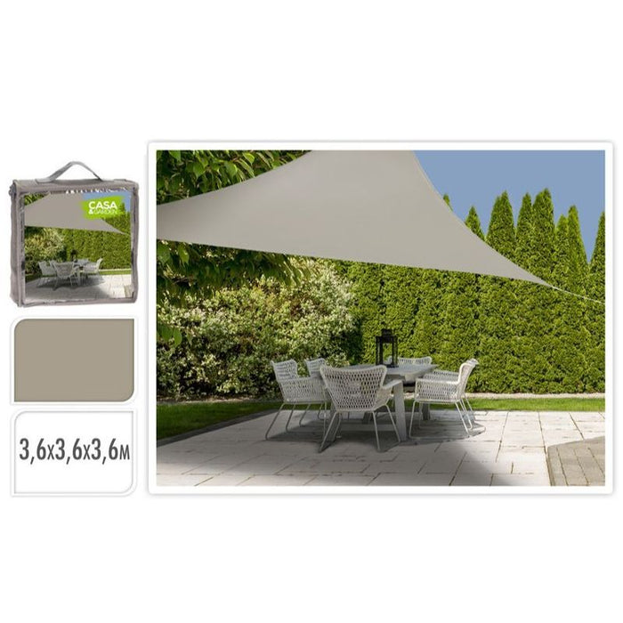 telo ombreggiante triangolare 3.6 x 3.6 x 3.6 tortora