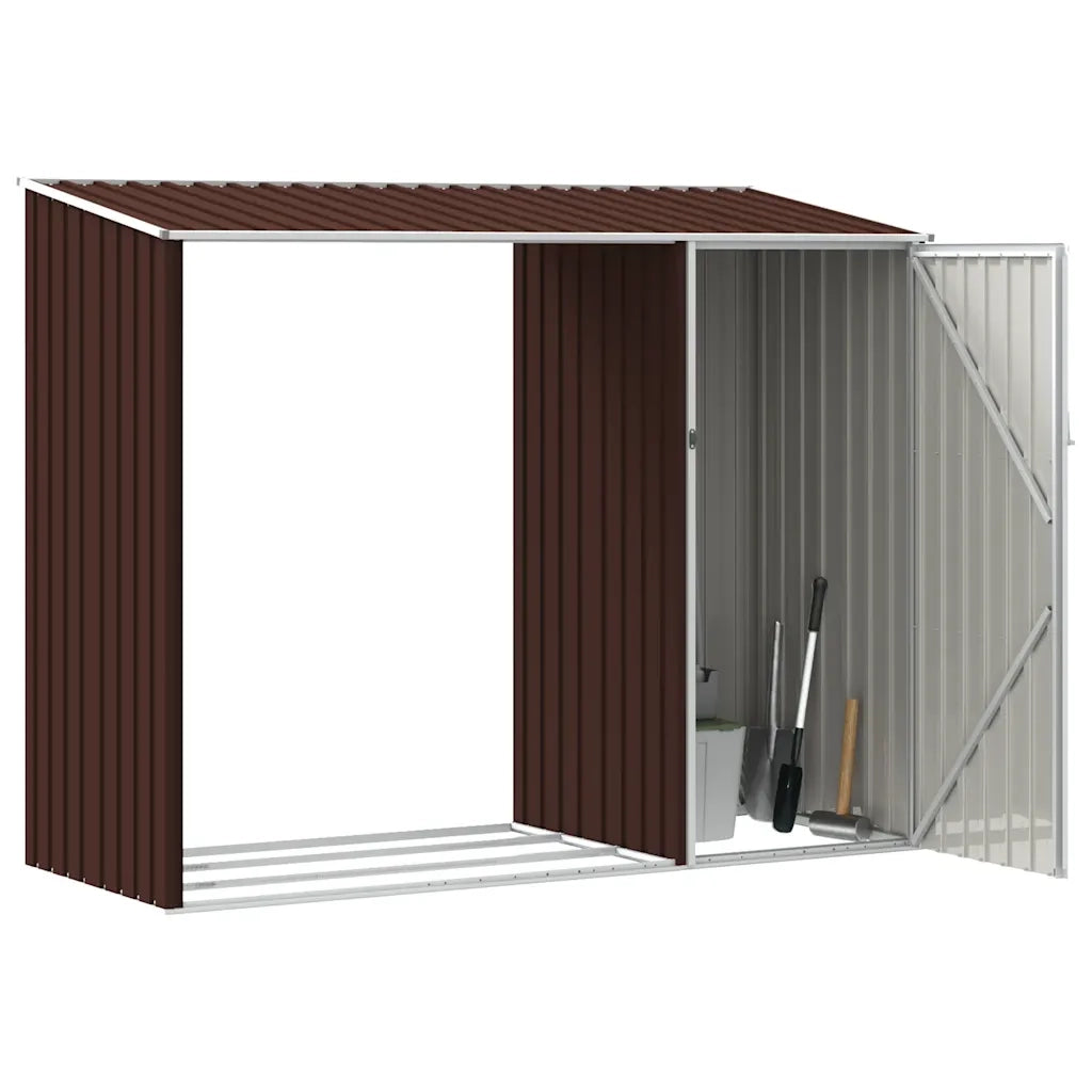 Capanno per Legna da Giardino 245x98x159 cm in Acciaio Zincato  cod mxl 65844
