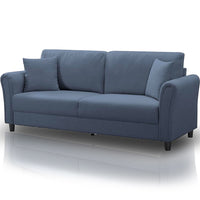 Divano 3 Posti con Rivestimento in Tessuto Blu Premium Sofa Relax 212x75x87 cm