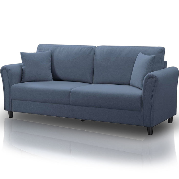 Divano 3 Posti con Rivestimento in Tessuto Blu Premium Sofa Relax 212x75x87 cm