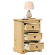 Comodino Corona 45x35x64 cm in Legno Massello di Pino 4005656