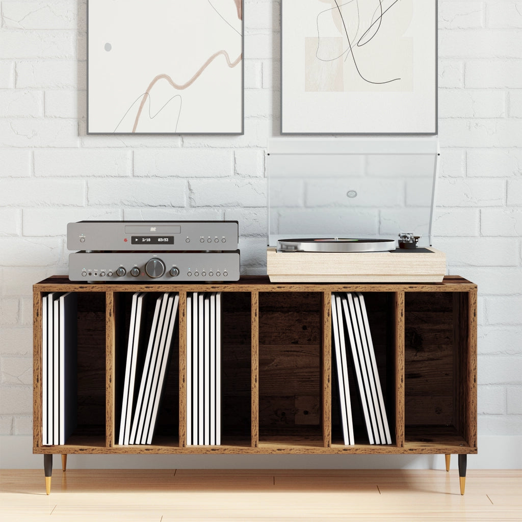 Armadio per dischi  in legno vecchio 100x38x48 cm in legno ingegnerizzato