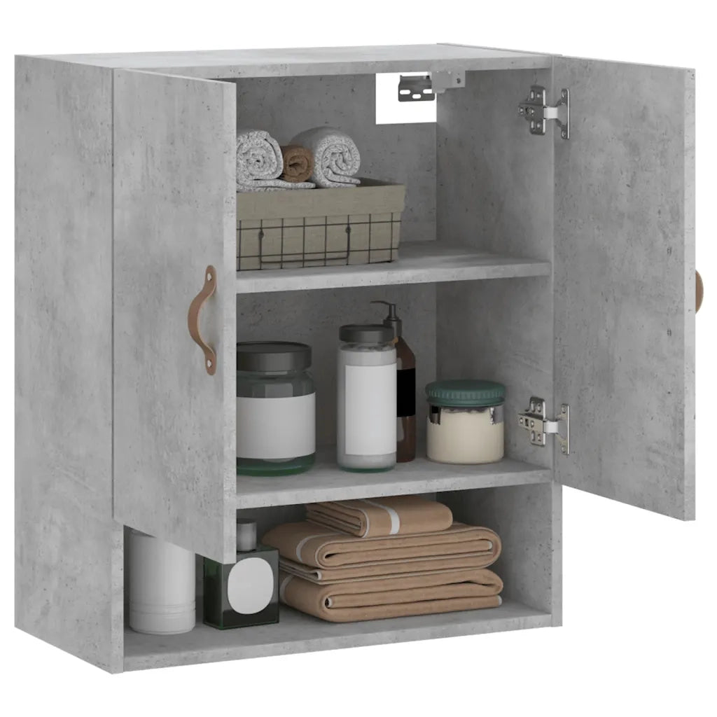 Armadietto a Muro Grigio Cemento 60x31x70 cm Legno Multistrato 829888