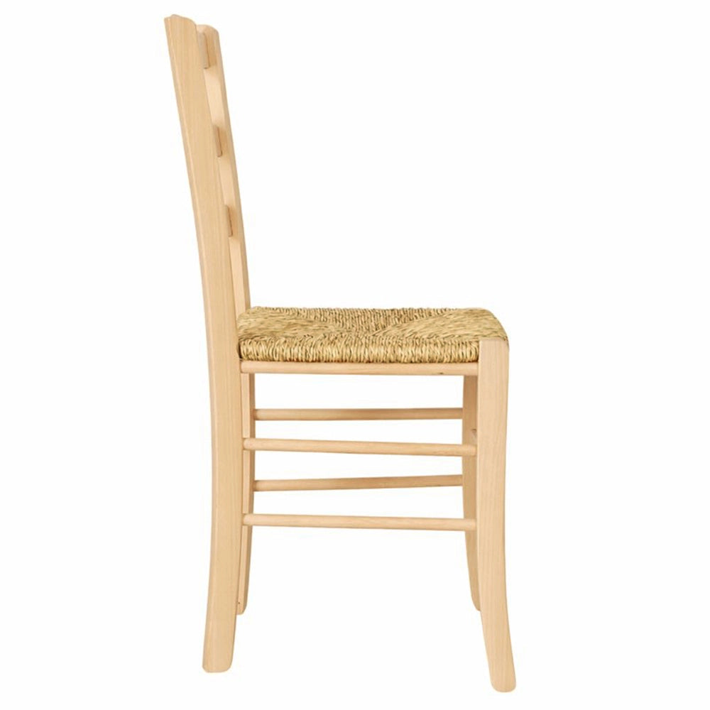 Sedia da sala da pranzo Paesana in legno colore naturale con seduta in paglia